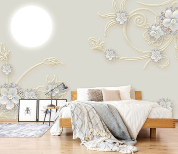 3D Moon Flower 1592 Wall Murals Wallpaper AJ Wallpaper 2 
