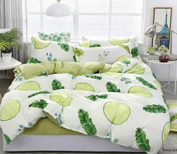 3D Lemon leaves 7153 Bed Pillowcases Quilt