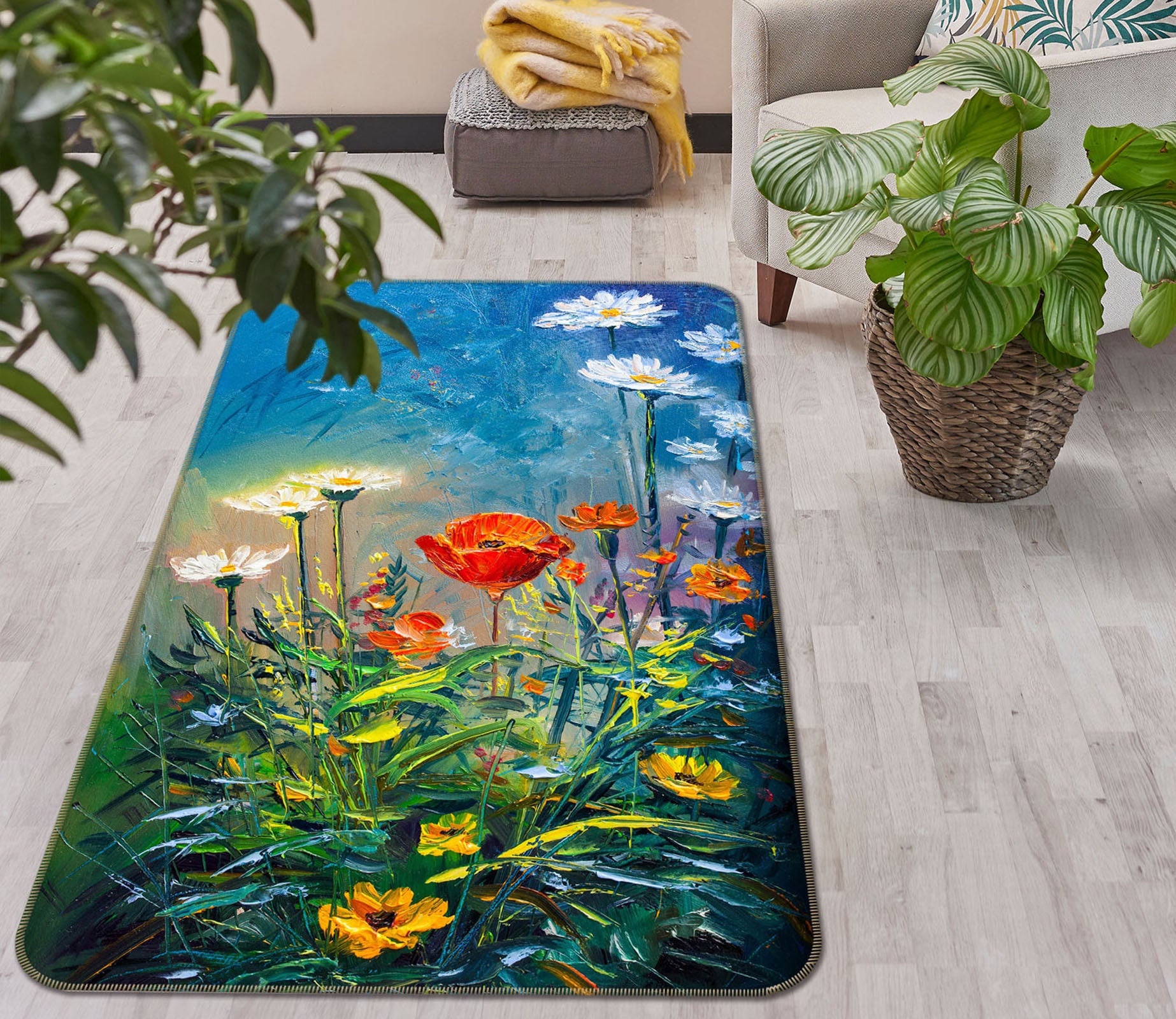 3D Flowers 26141 Non Slip Rug Mat