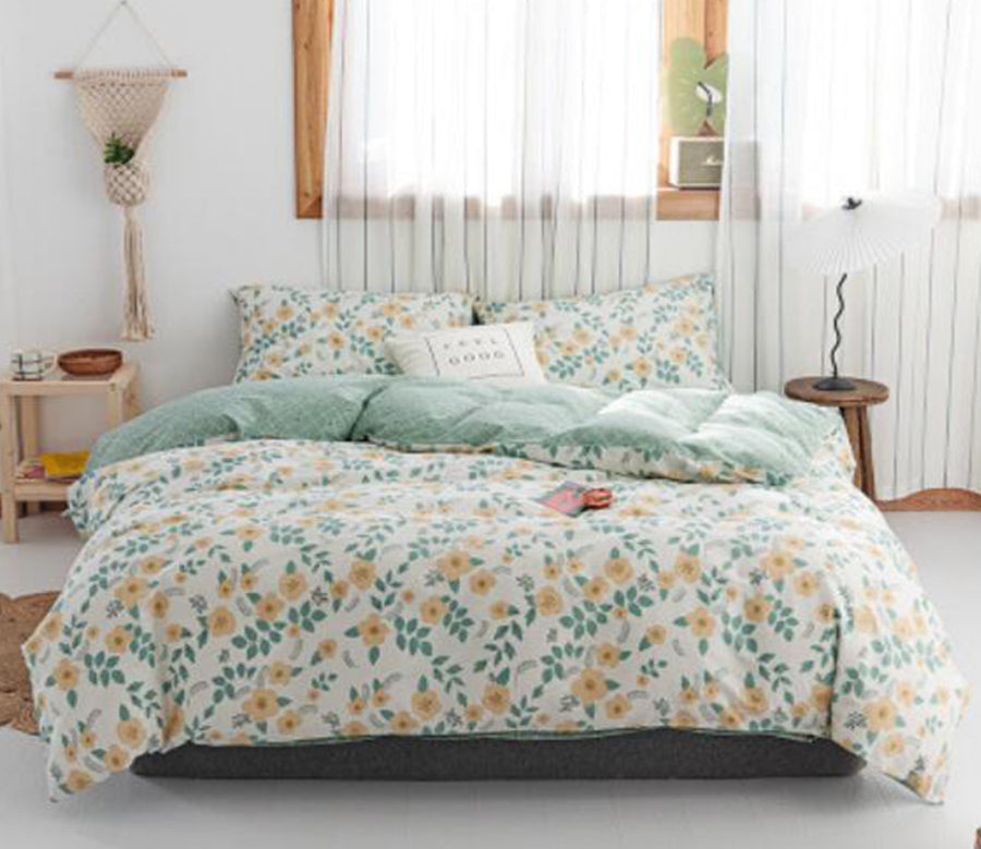 3D Green Floral 30338 Bed Pillowcases Quilt