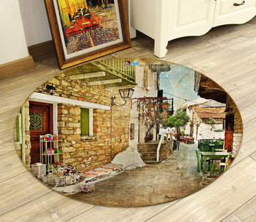 3D Town House 74123 Round Non Slip Rug Mat