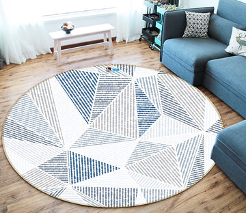 3D Triangle 64126 Round Non Slip Rug Mat