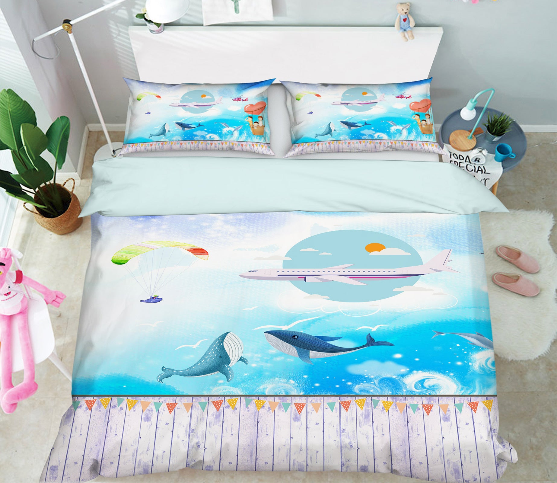 3D Dolphin Sea 13092 Bed Pillowcases Quilt