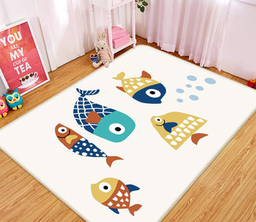 3D Cartoon Colorful Fish 1077 Boris Draschoff Rug Non Slip Rug Mat Mat AJ Creativity Home 