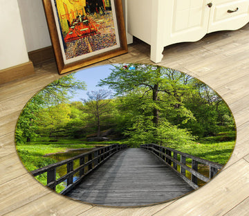3D Forest Corridor 72106 Round Non Slip Rug Mat