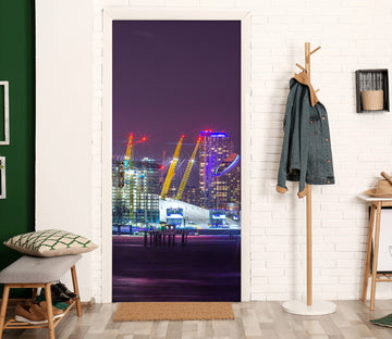 3D Night City Color Building 106154 Assaf Frank Door Mural