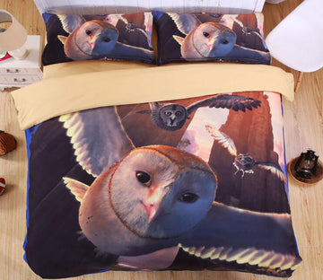 3D Owl 1189 Bed Pillowcases Quilt