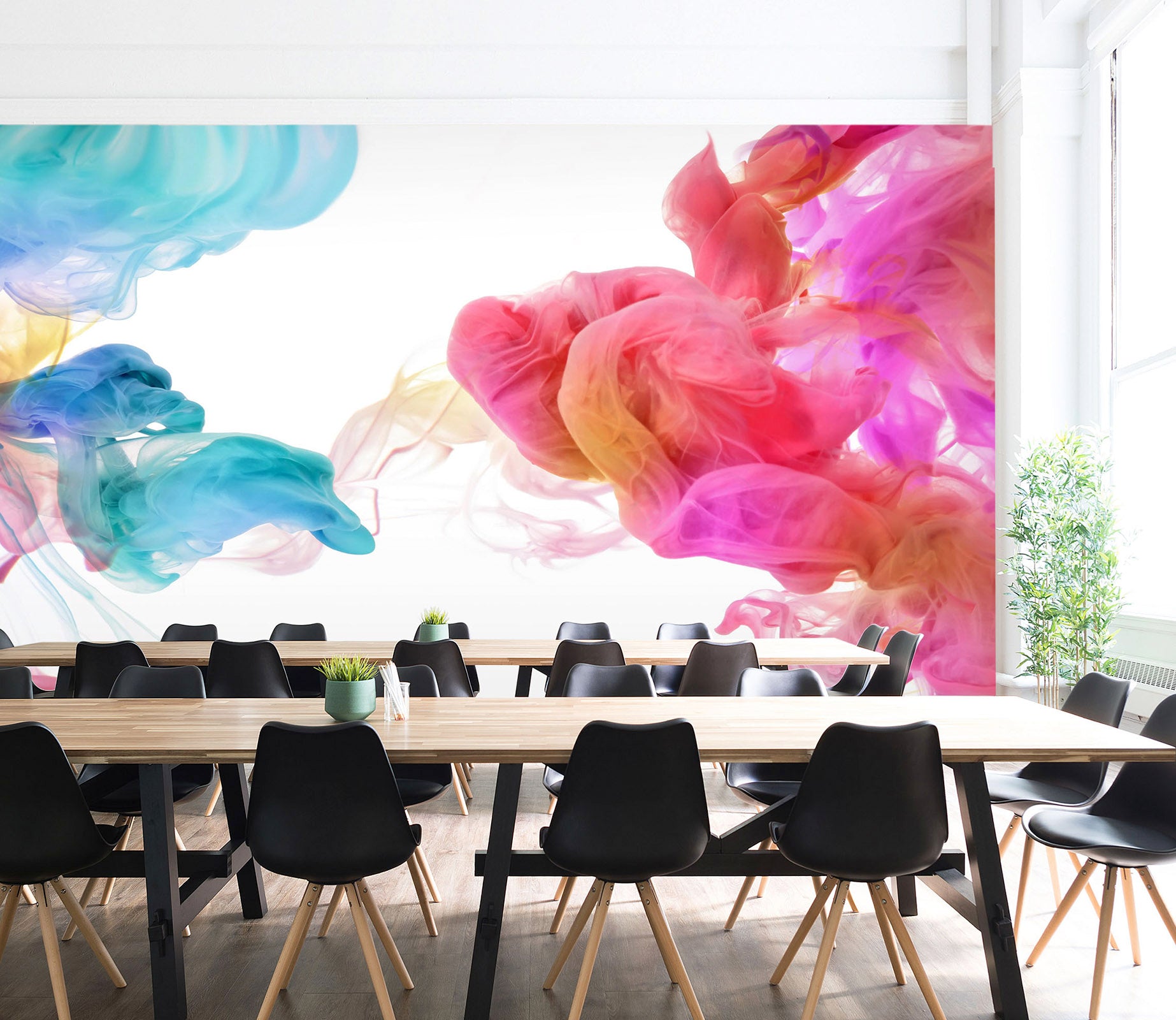 3D Colourful Smoke 028  Wall Murals
