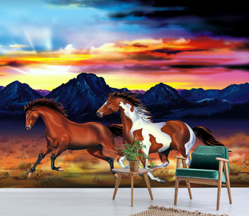 3D Mountain Horse 450 Wall Murals