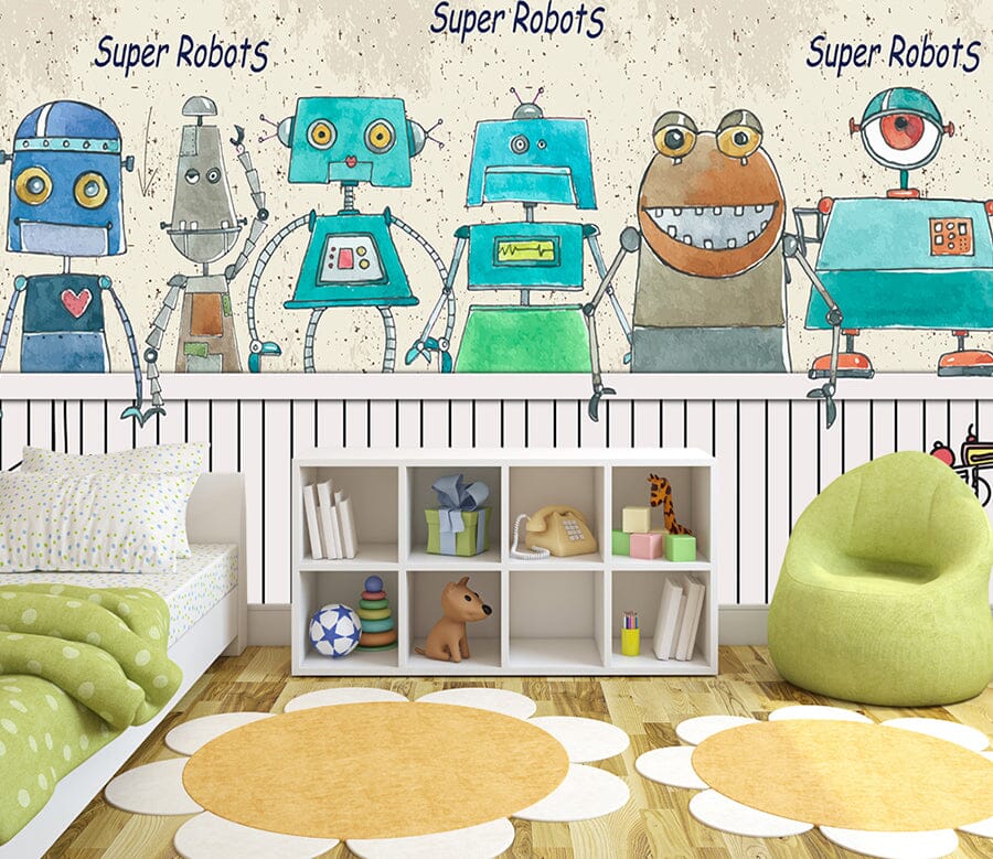 3D Color Robot WC073 Wall Murals Wallpaper AJ Wallpaper 2 