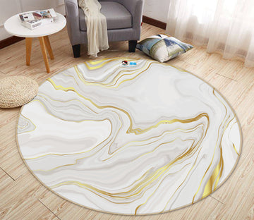 3D Golden Marbling 71160 Round Non Slip Rug Mat