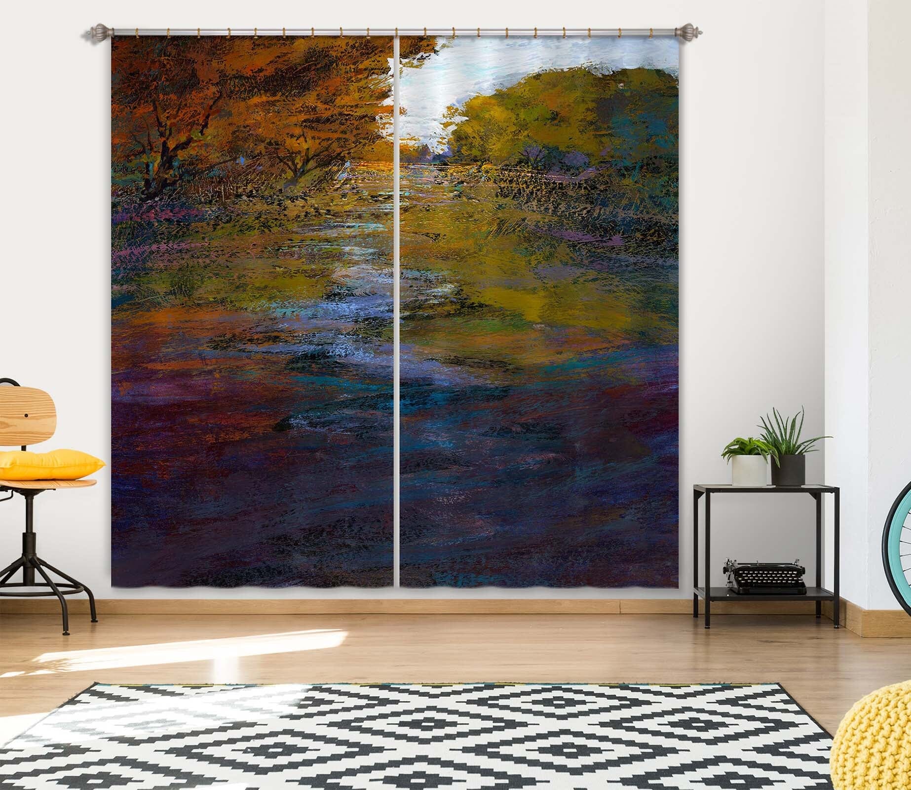 3D Clear River 243 Michael Tienhaara Curtain Curtains Drapes Curtains AJ Creativity Home 