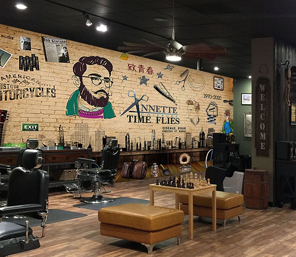 3D Happy Haircut 1466 Barber Shop Wall Murals Wallpaper AJ Wallpaper 2 