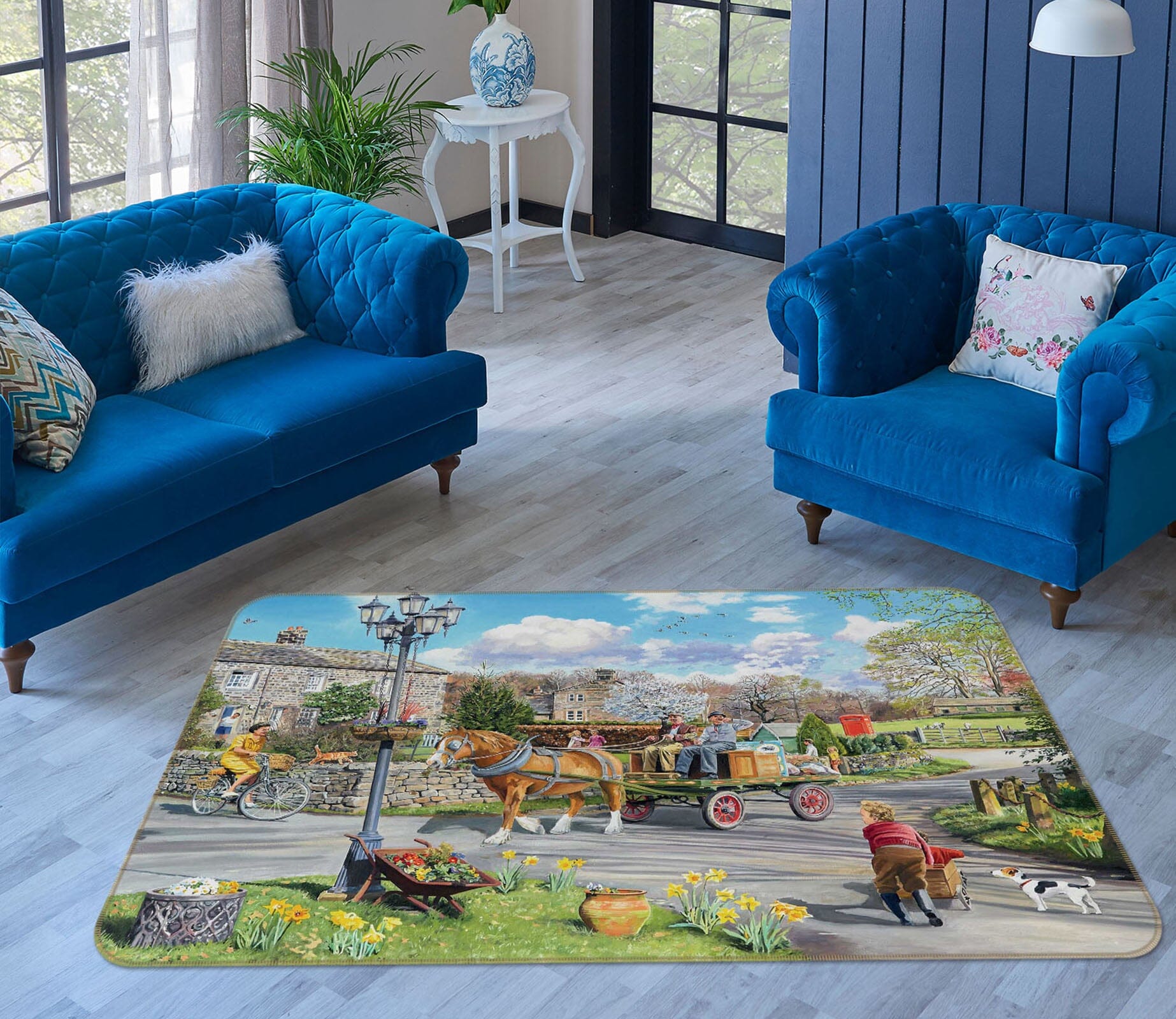 3D carriage 1098 Trevor Mitchell Rug Non Slip Rug Mat Mat AJ Creativity Home 