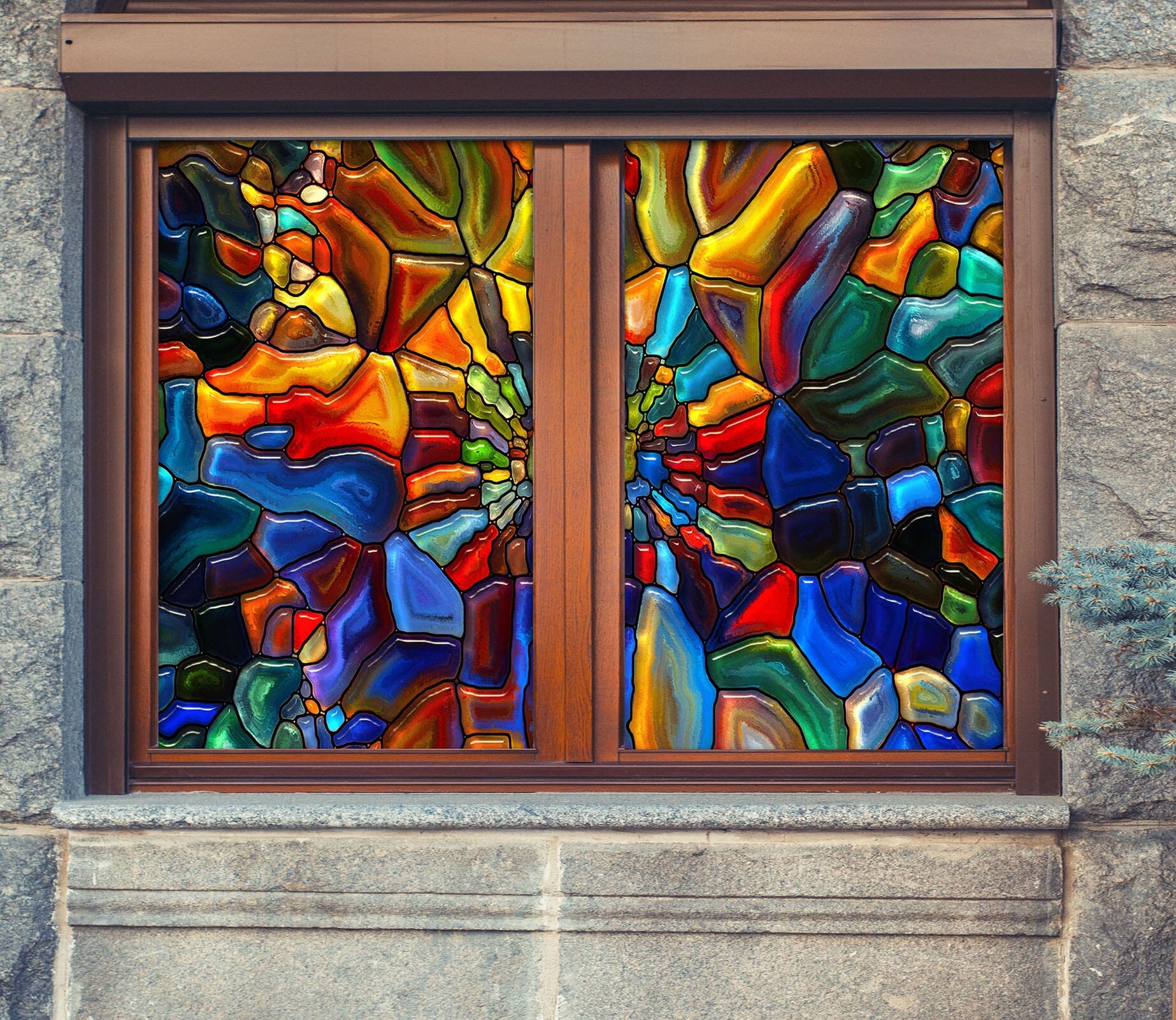 3D Colored Graffiti 308 Window Film Print Sticker Cling Stained Glass UV Block Wallpaper AJ Wallpaper 2 