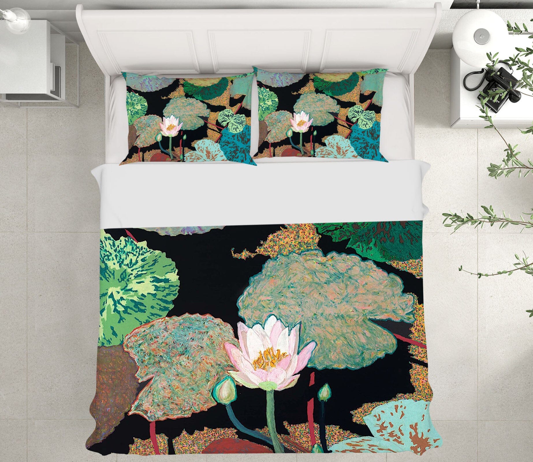 3D Lotus Flower 1165 Allan P. Friedlander Bedding Bed Pillowcases Quilt Quiet Covers AJ Creativity Home 