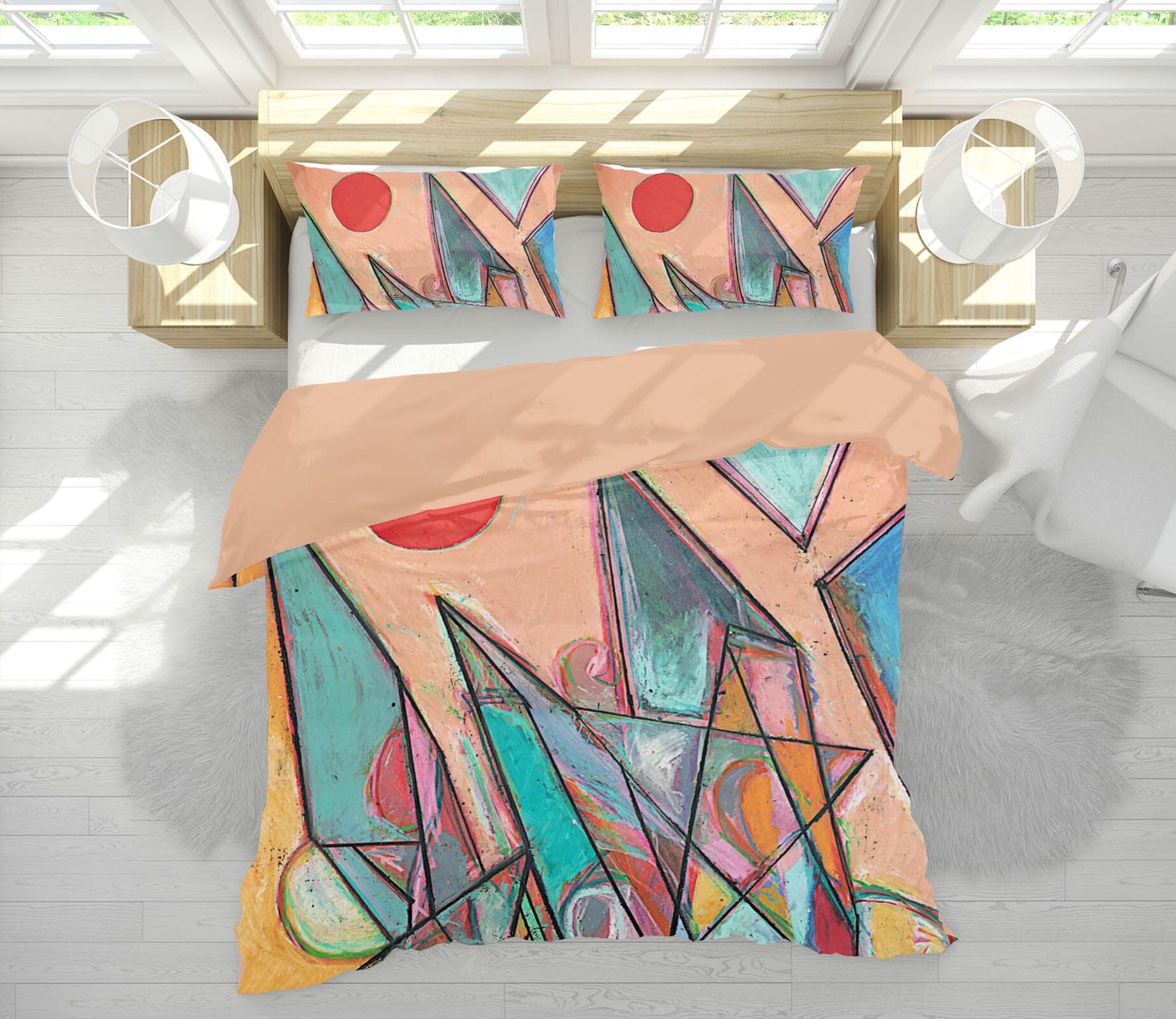 3D Color Geometry 125 Allan P. Friedlander Bedding Bed Pillowcases Quilt Quiet Covers AJ Creativity Home 