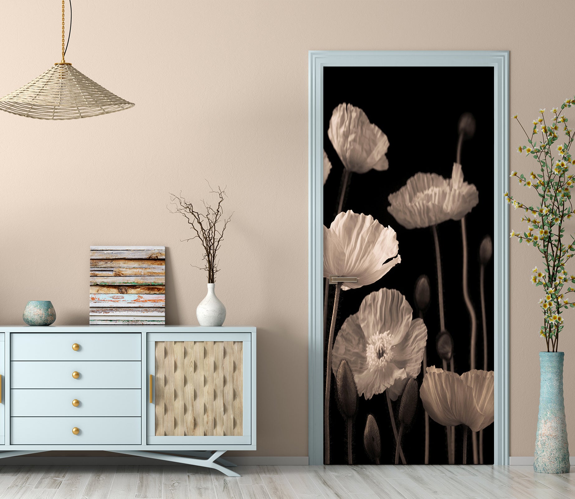 3D Flowers 101130 Assaf Frank Door Mural