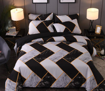 3D Zigzag Line 8067 Bed Pillowcases Quilt