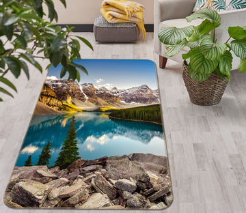 3D Mountains Lake 26153 Non Slip Rug Mat