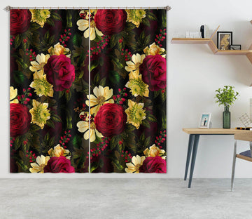 3D Beautiful Flowers 104 Uta Naumann Curtain Curtains Drapes Curtains AJ Creativity Home 