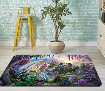 3D Animal Valley 3007 Rose Catherine Khan Rug Non Slip Rug Mat Mat AJ Creativity Home 