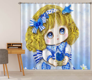 3D Cute Little Girl 9025 Kayomi Harai Curtain Curtains Drapes