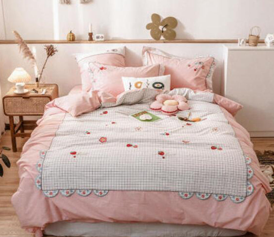 3D Strawberry Flower 40329 Bed Pillowcases Quilt