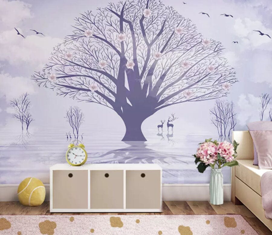 3D Lonely Tree 2185 Wall Murals Wallpaper AJ Wallpaper 2 