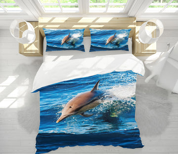 3D Sea Dolphin 12212 Bed Pillowcases Quilt