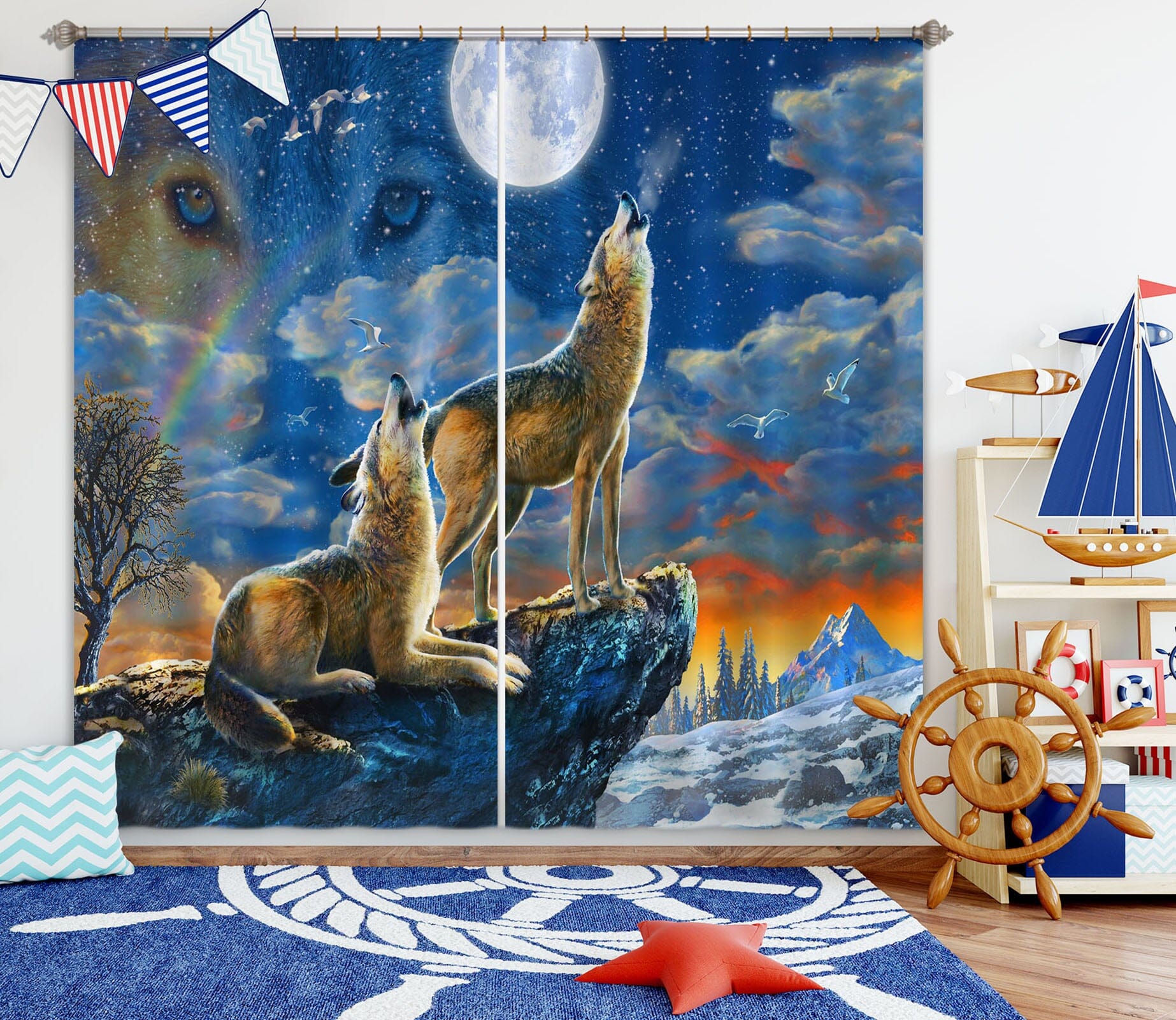 3D Wolverine 068 Adrian Chesterman Curtain Curtains Drapes Curtains AJ Creativity Home 