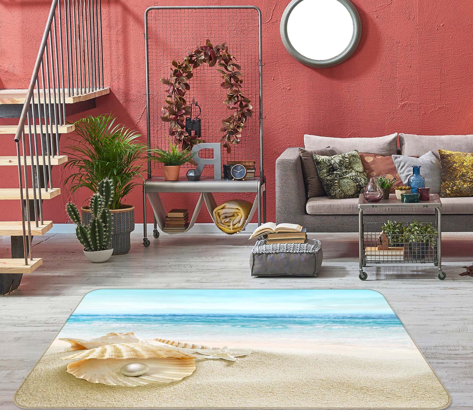 3D Seaside Pearl Shell 76226 Non Slip Rug Mat