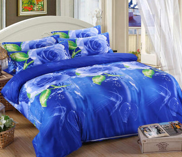 3D Blue Rose 1175 Bed Pillowcases Quilt