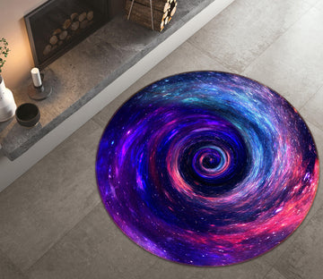 3D Fuchsia Vortex 71239 Round Non Slip Rug Mat