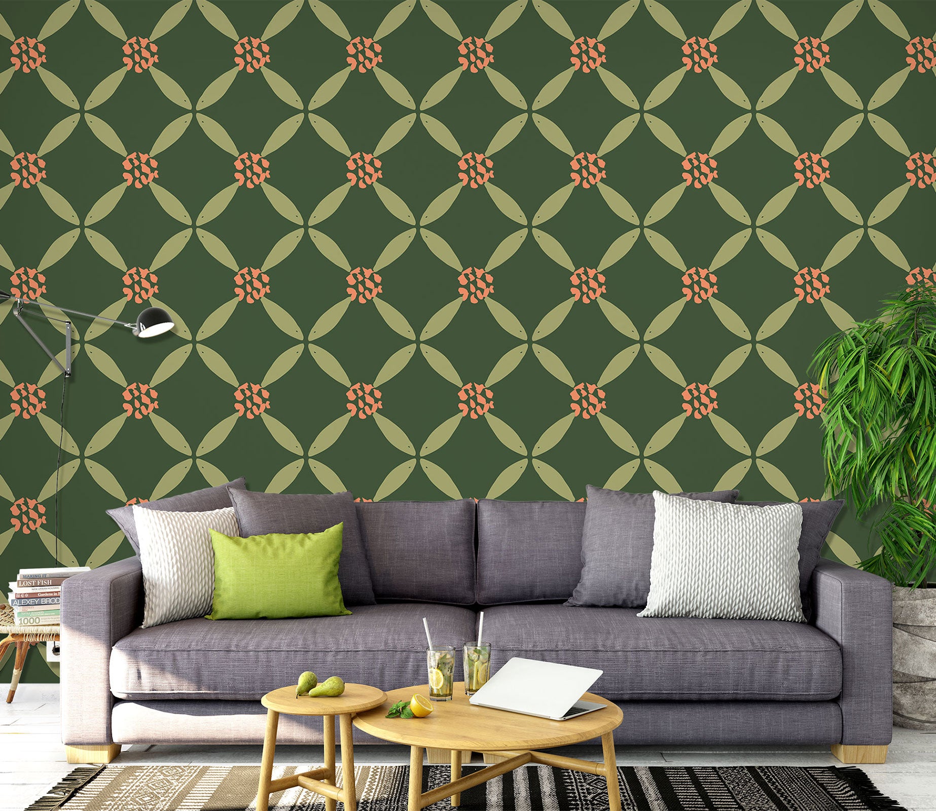 3D Green Pattern 12041 Kashmira Jayaprakash Wall Mural Wall Murals