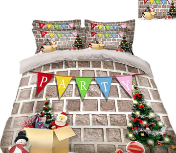 3D Pennant Christmas Tree 45106 Christmas Quilt Duvet Cover Xmas Bed Pillowcases