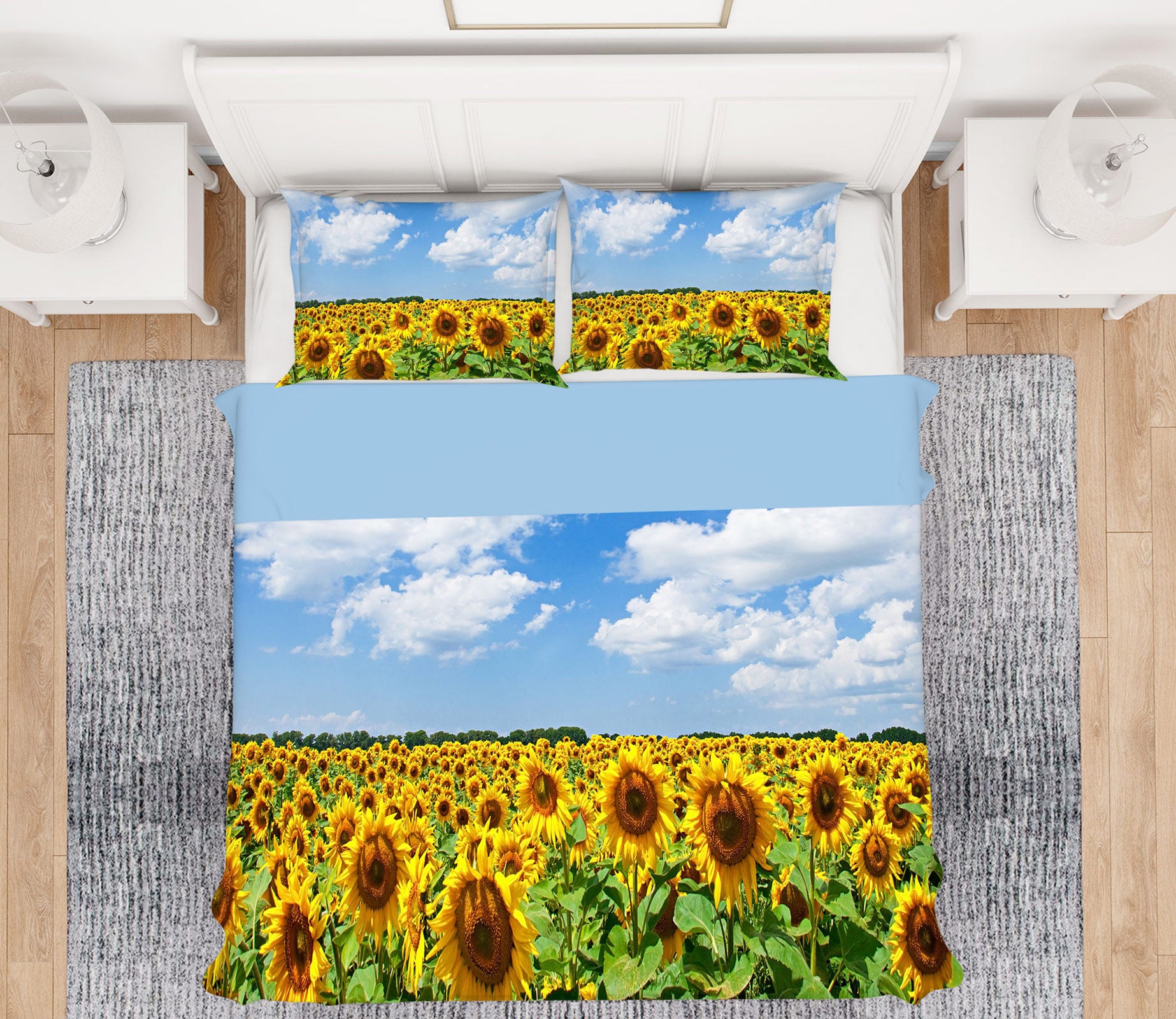 3D Sunflower Bush 59178 Bed Pillowcases Quilt