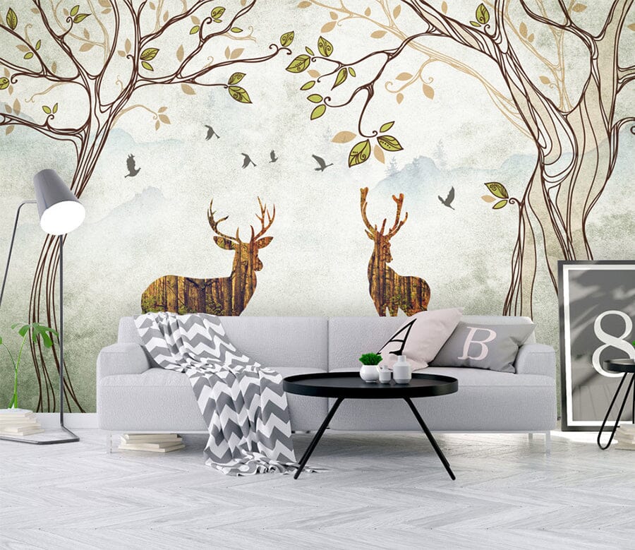 3D Forest Fawn WC047 Wall Murals Wallpaper AJ Wallpaper 2 