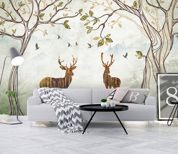 3D Forest Fawn WC047 Wall Murals Wallpaper AJ Wallpaper 2 