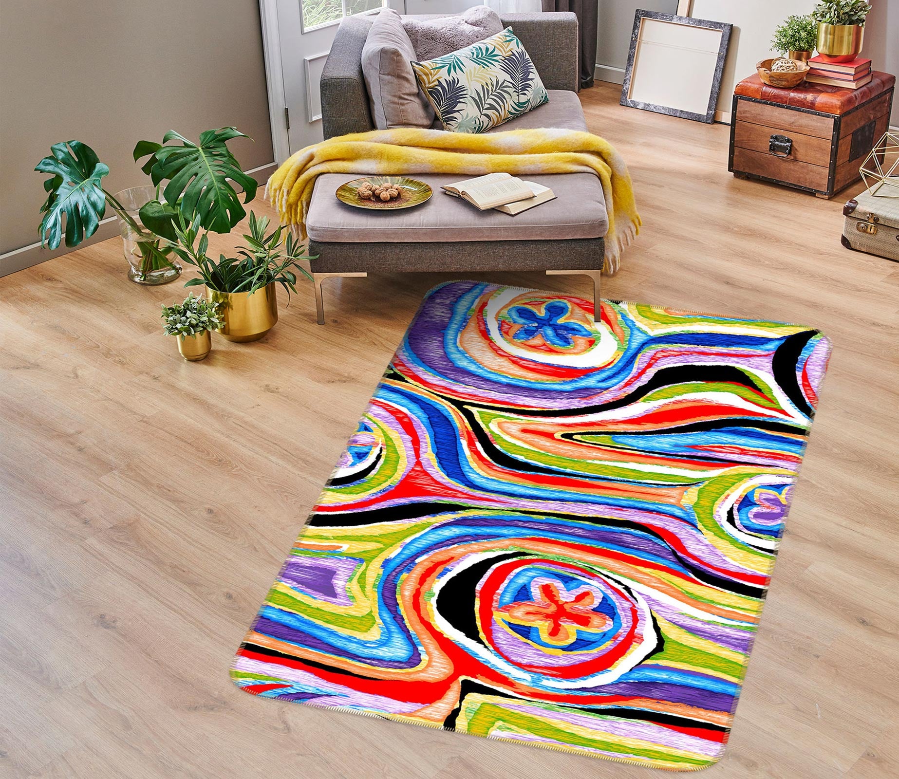 3D Color Pattern 76112 Non Slip Rug Mat