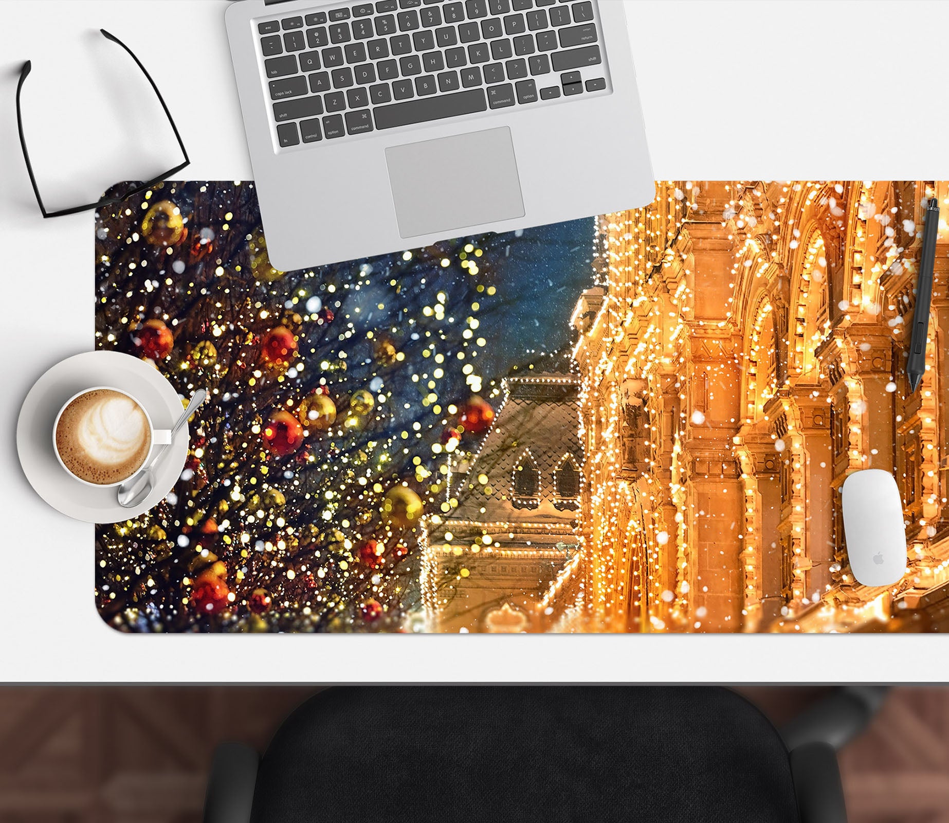 3D Light Building 51246 Christmas Desk Mat Xmas