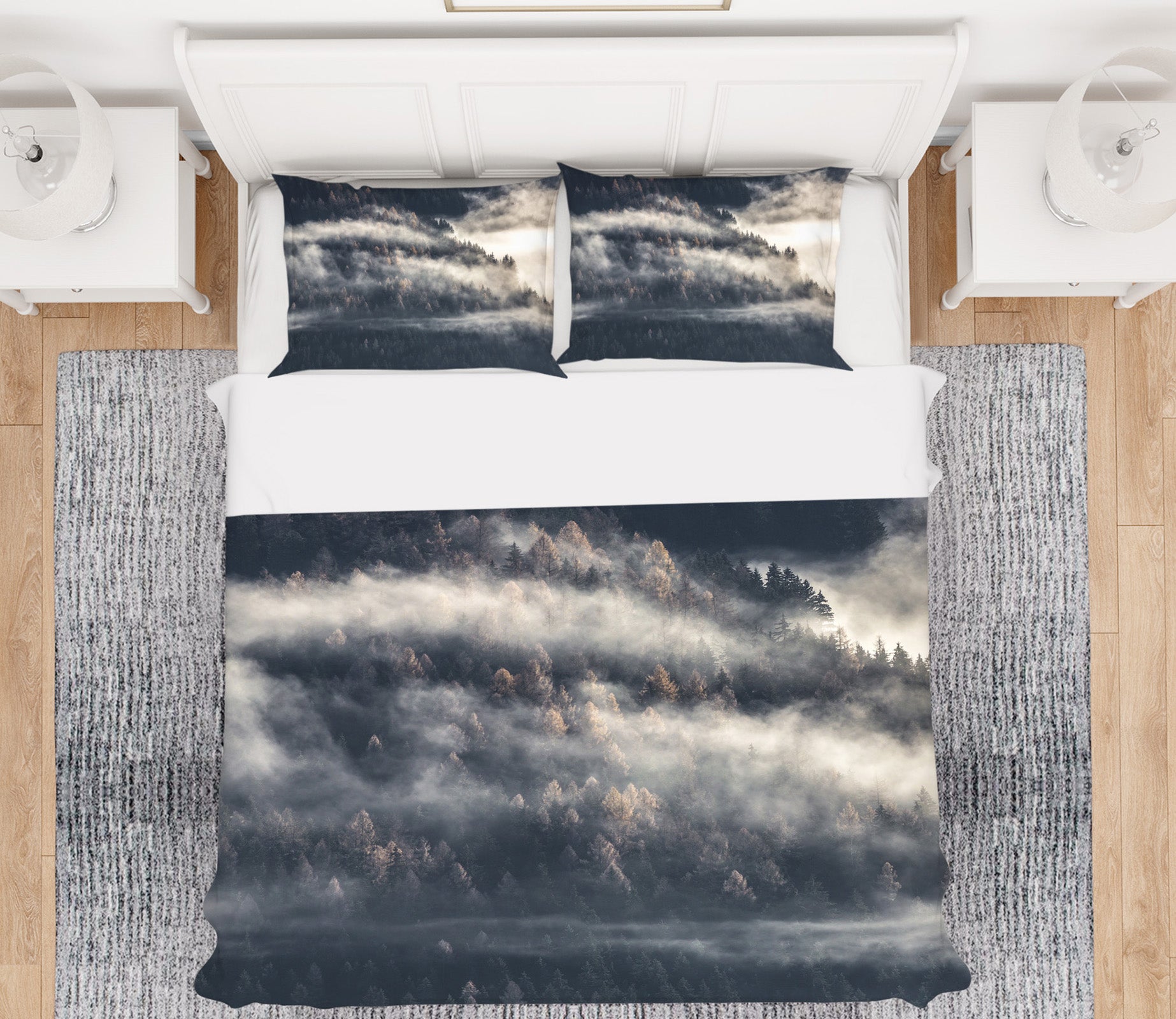 3D Mountain Clouds 19147 Bed Pillowcases Quilt