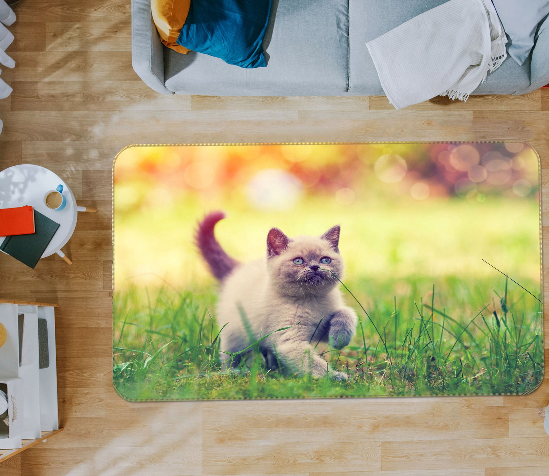 3D Kitten Grass 37051 Non Slip Rug Mat