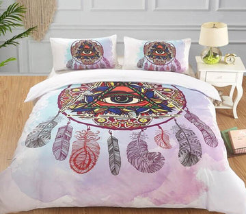 3D All Seeing Eye Dream Catcher 6142 Bed Pillowcases Quilt