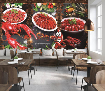3D Flaming Lobster 034 Wall Murals Wallpaper AJ Wallpaper 2 