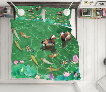3D Mandarin Duck Fish 60198 Bed Pillowcases Quilt