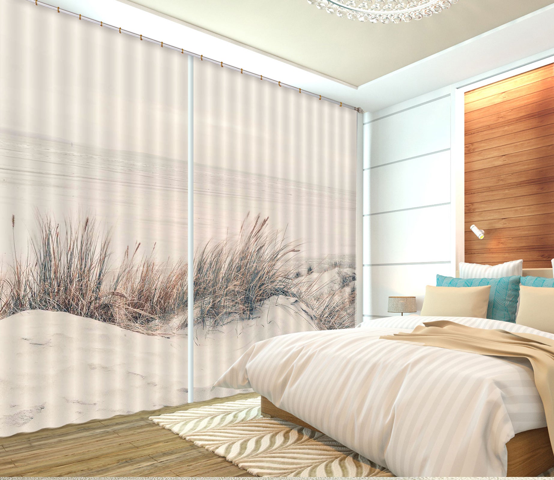 3D Sand Beach 095 Assaf Frank Curtain Curtains Drapes