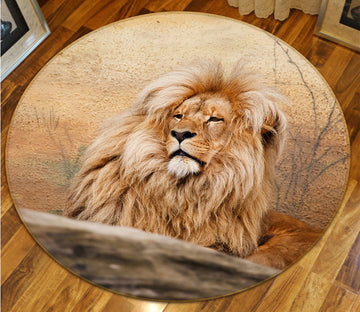 3D Lion 82189 Animal Round Non Slip Rug Mat