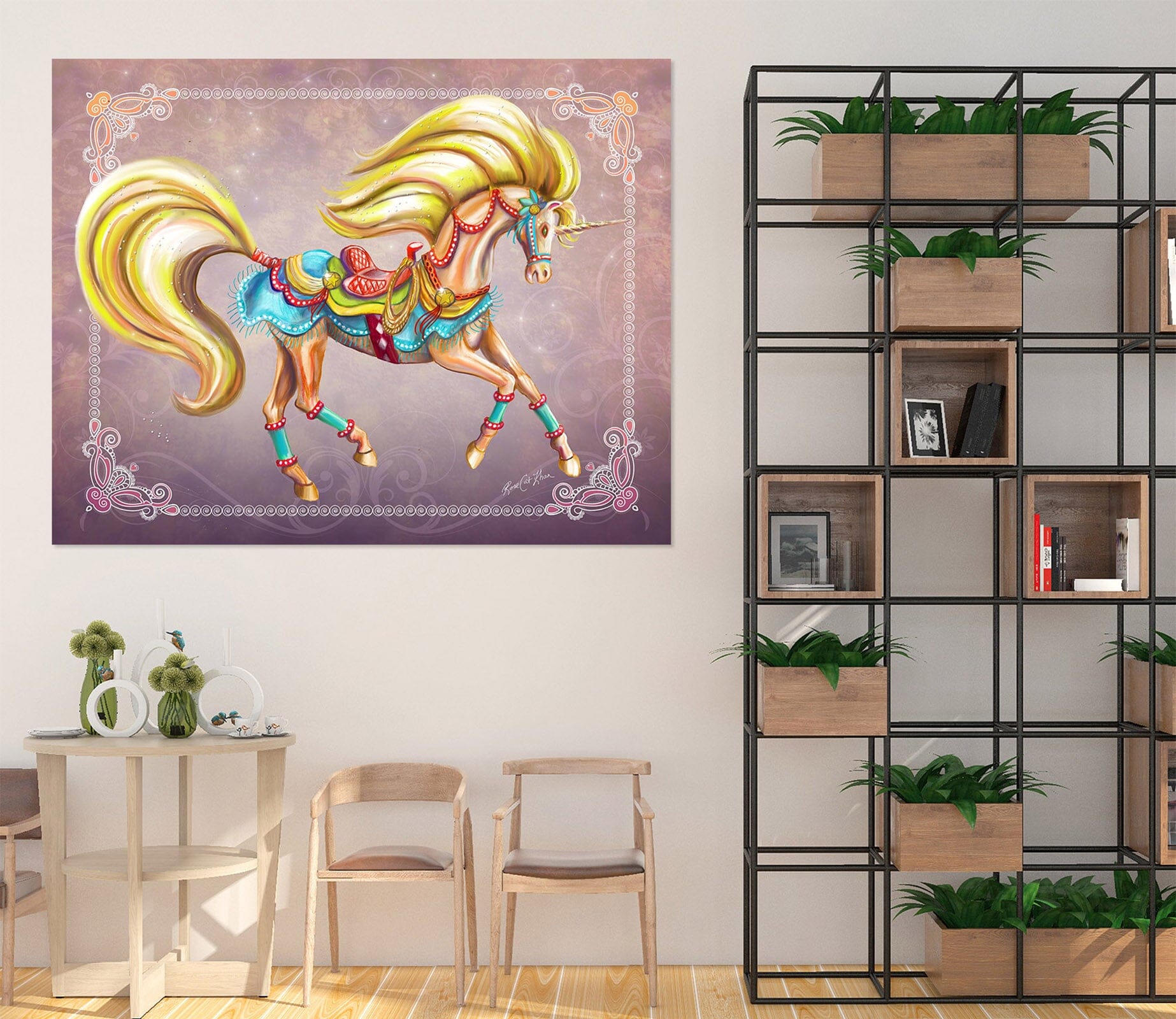3D Golden Unicorn 206 Rose Catherine Khan Wall Sticker Wallpaper AJ Wallpaper 2 