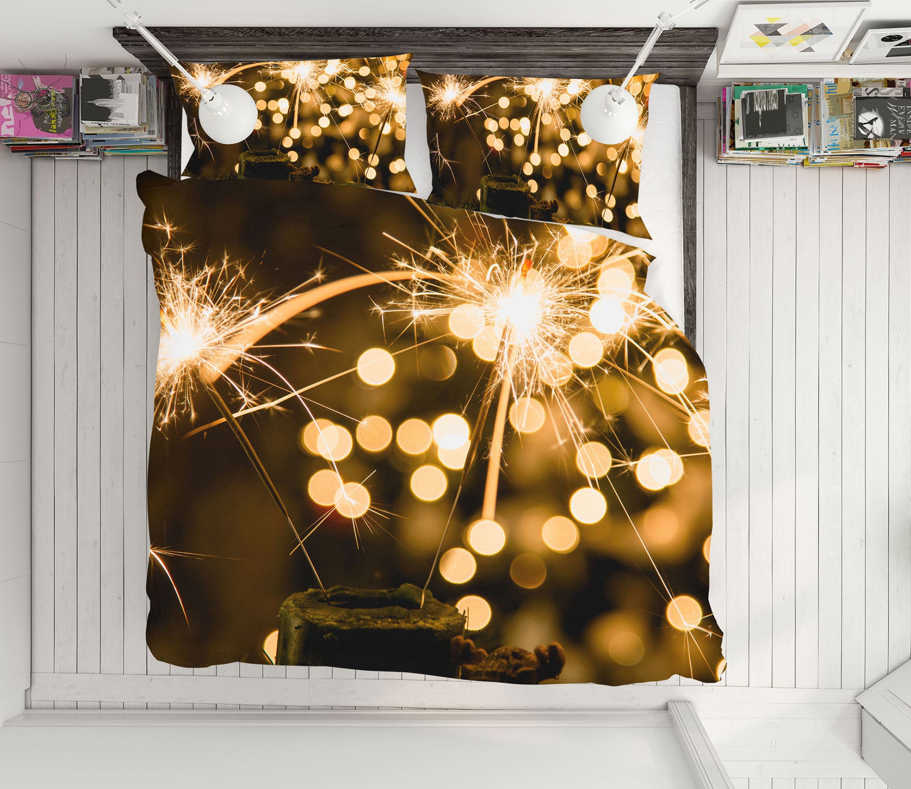3D Firework Light 14019 Bed Pillowcases Quilt